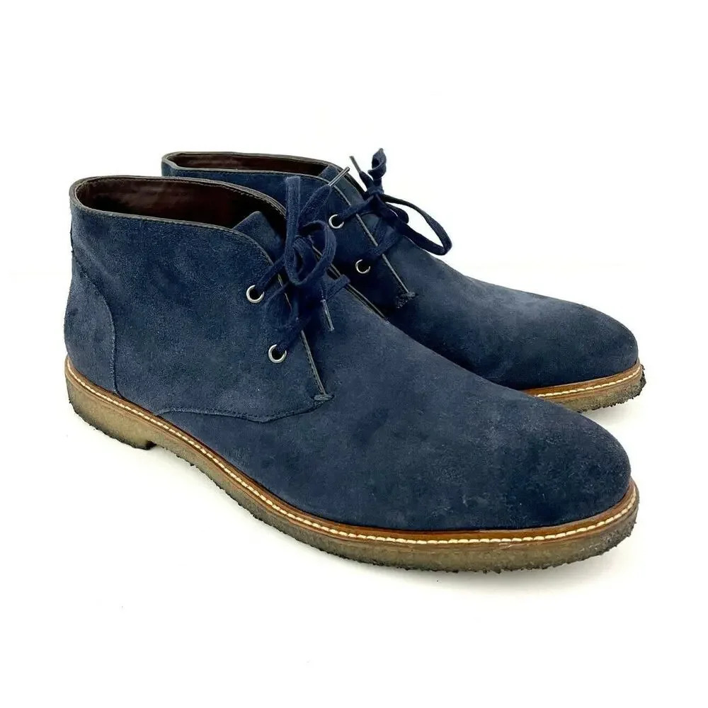 Blue Leather Lace Up Oxfords US 10.5 Dress‎ Shoes The Men's Store Bloomingdale's